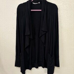 Athleta Black Cardigan Sweater with Waterfall Front